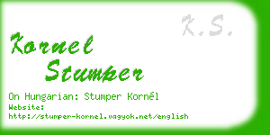 kornel stumper business card